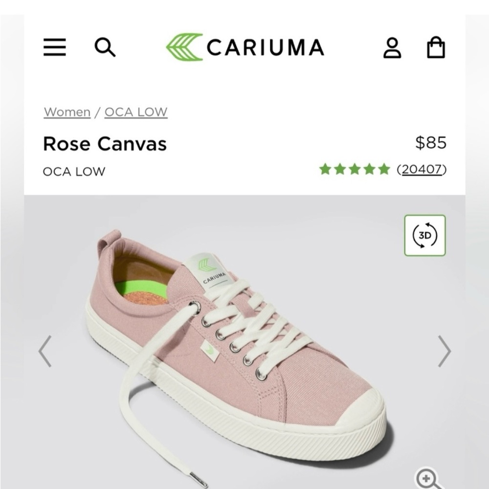 Cariuma‎ women's OCA low Rose canvas size 7 sneaker